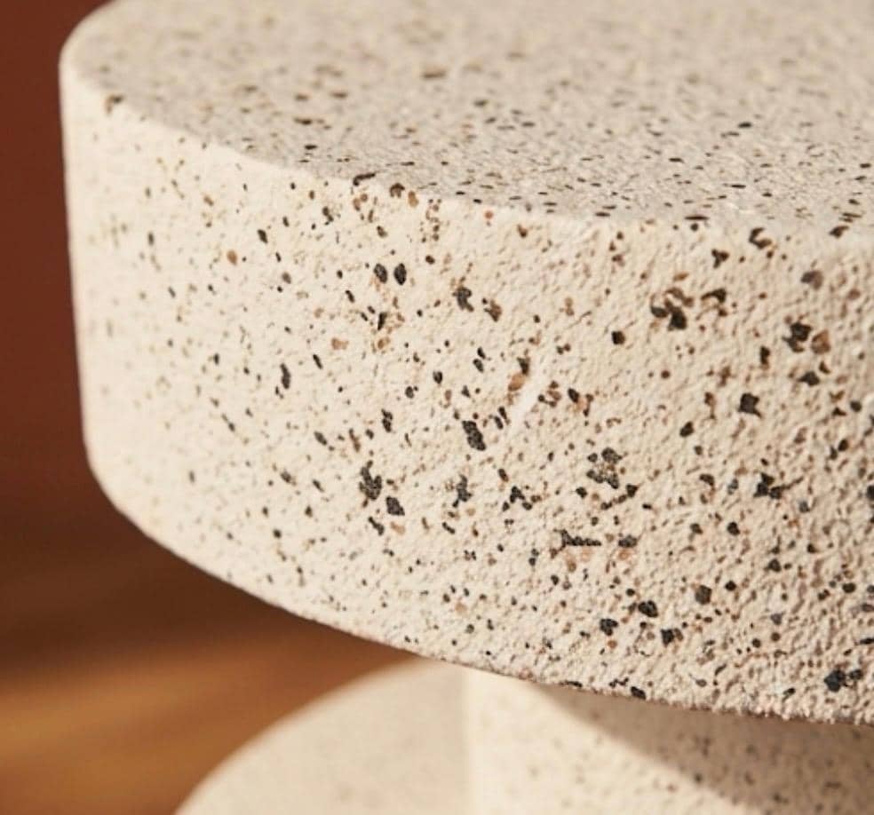 White Sculptural Side Table | 17.7" Height | Living Room Accent Table | Minimalist Style