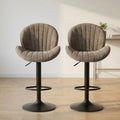 Gray Shell Back Swivel Bar Stool | 32.7" Height | Kitchen Island Counter Seat | Modern Style