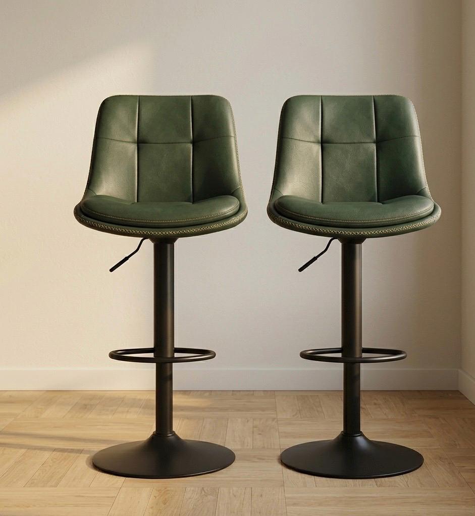 Green Bar Stool | 44.9" Height | Home Bar Chair | Industrial Style