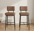 Black Bar Stool with Backrest | 26" Height | Kitchen Island Counter Seat | Industrial Style