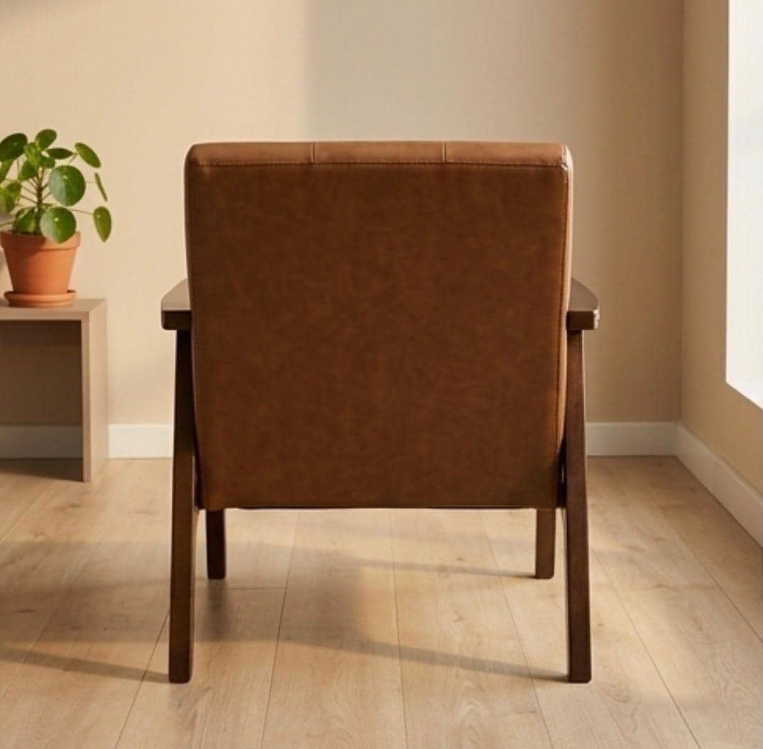 Brown Mid Century Armchair | 29" Height | Living Room Chair | Mid Century Style
