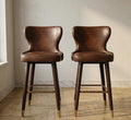Set of 2 Black Bar Stools | 28" Height | Kitchen Island Counter Seat | Modern Style