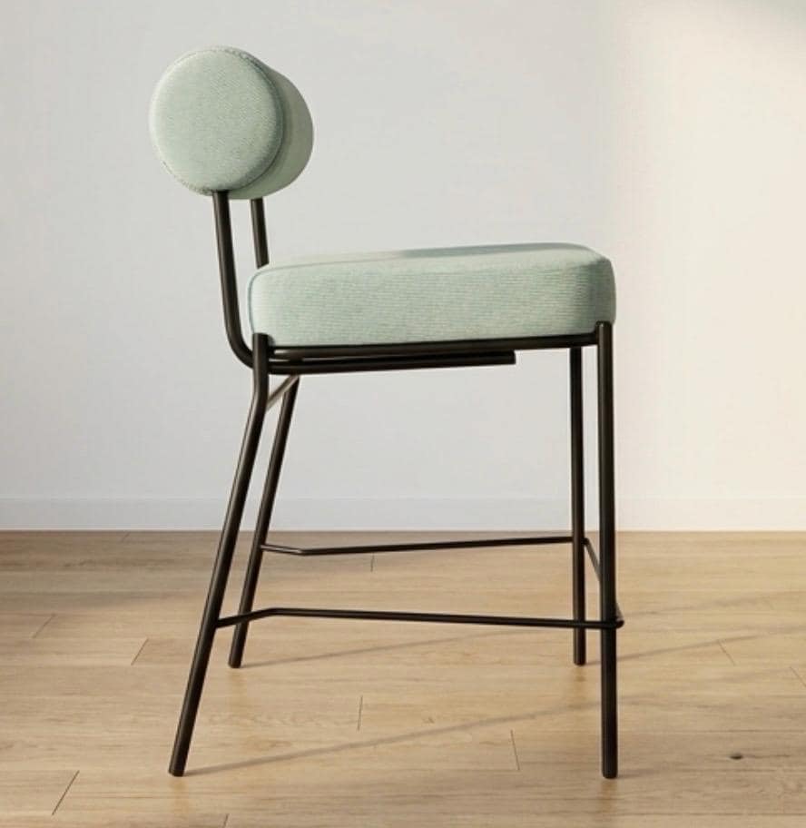 Sage Green Bar Stool | 25.6" Height | Kitchen Island Counter Seat | Scandinavian Style