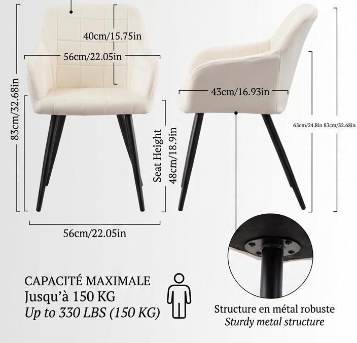 Set of 2 Green Accent Chairs | 32.7" Height | Kitchen Island Counter Seat | Scandinavian Style