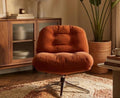 Terracotta Swivel Accent Chair | 29" Height | Living Room Chair | Mid Century Style