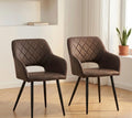 Set of 2 Dark Brown Accent Chairs | 32.7" Height | Living Room Chair | Modern Style