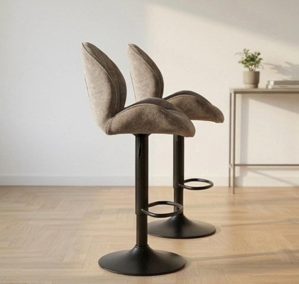 Gray Shell Back Swivel Bar Stool | 32.7" Height | Kitchen Island Counter Seat | Modern Style
