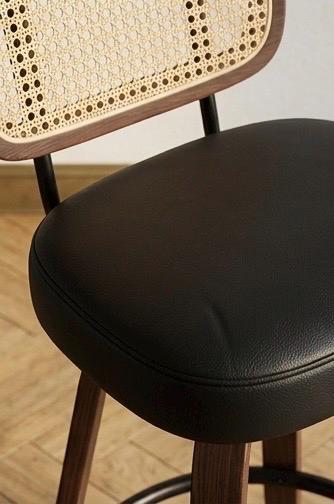 Set of 2 Black Swivel Bar Stools | 26" Height | Home Bar Chair | Contemporary Style