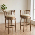 Set of 2 Cream Bar Stools | 29.5" Height | Kitchen Island Counter Seat | French Vintage Style