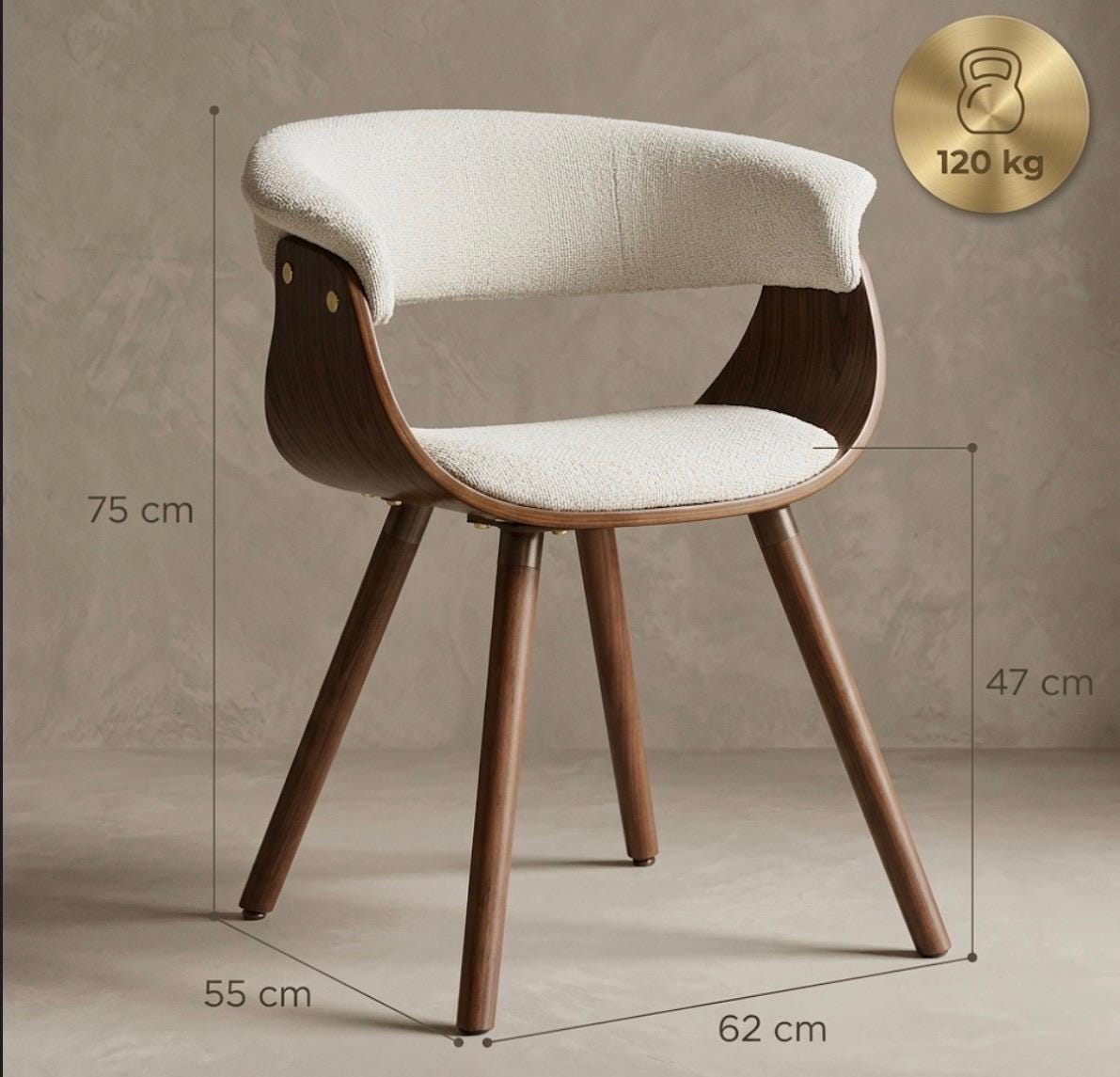 Minimalist White Dining Chair | 18.5" Height | Dining Room Seat | Modern Style