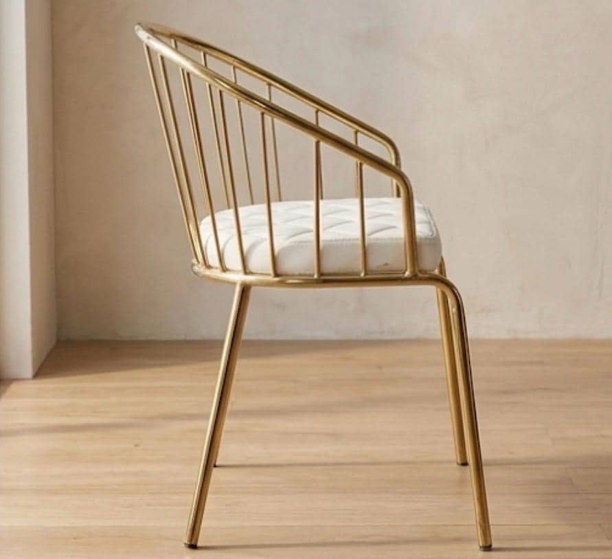 Set of 2 Gold Dining Chairs | 30.7" Height | Dining Room Seat | Minimalist Style