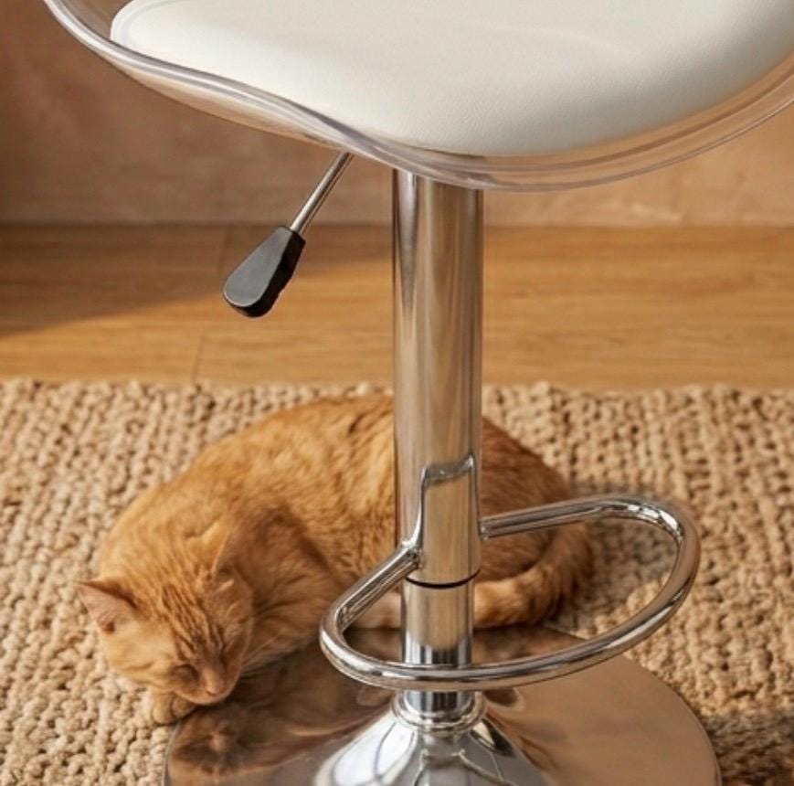 Clear Swivel Bar Stool | 31.5" Height | Home Bar Chair | Modern Style