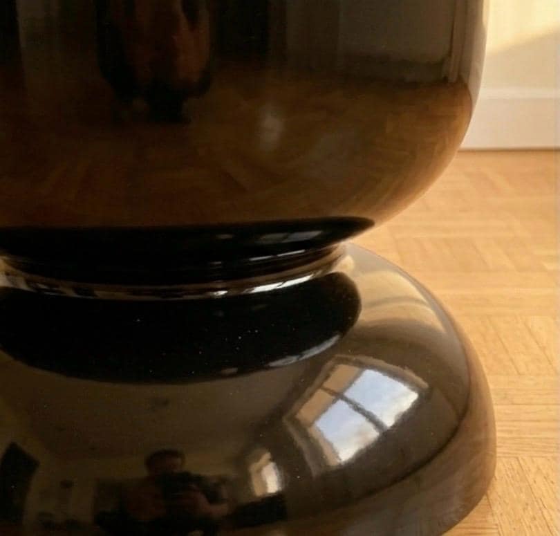 Glossy Black Side Table | 18" Height | Living Room Accent Table | Minimalist Style