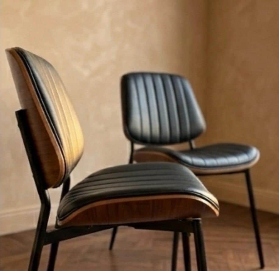 Gray Ribbed Bar Stool | 19" Height | Home Bar Chair | Minimalist Style