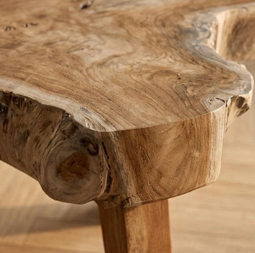 Golden Teak Root Side Table | 9.8" Height | Sofa Side Table | Boho Style