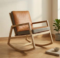 Warm Tan Rocker Chair | 29.5" Height | Nursery Glider Chair | Mid Century Style