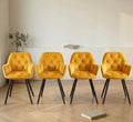 Set of 4 Yellow Dining Chairs | 32.7" Height | Dining Room Seat | Modern Style