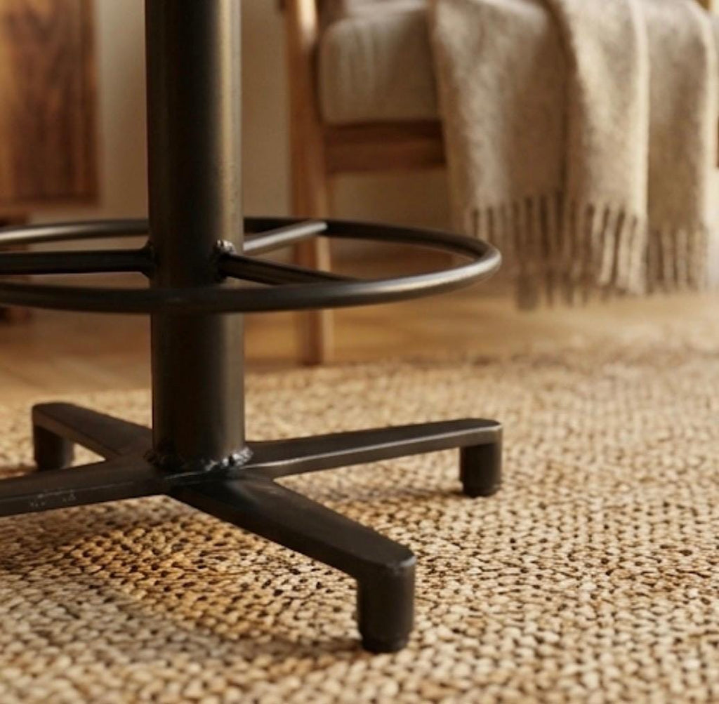 Set of 2 Black Bar Stools | 26" Height | Kitchen Island Counter Seat | Industrial Style