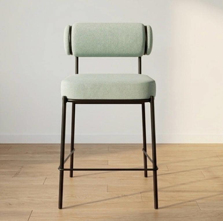 Sage Green Bar Stool | 25.6" Height | Kitchen Island Counter Seat | Scandinavian Style