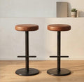 Set of 2 Brown Bar Stools | 30" Height | Home Bar Chair | Industrial Style