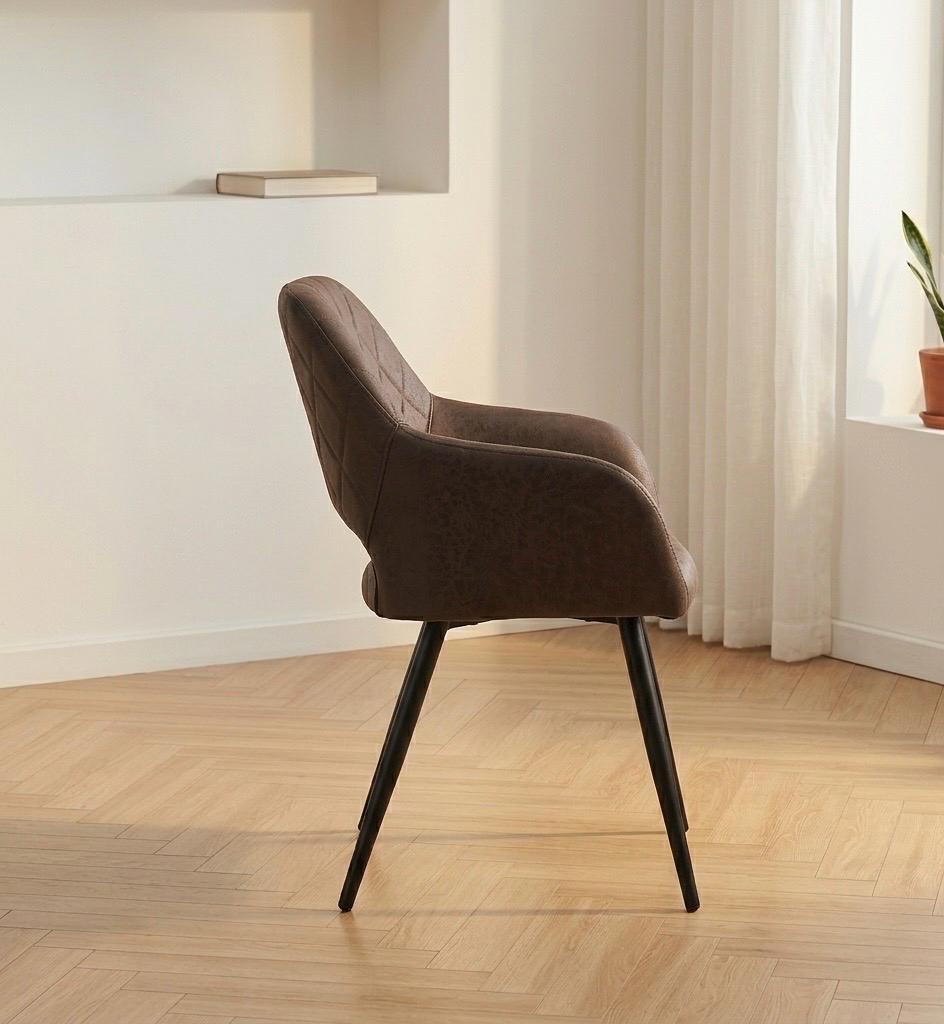Set of 2 Dark Brown Accent Chairs | 32.7" Height | Living Room Chair | Modern Style