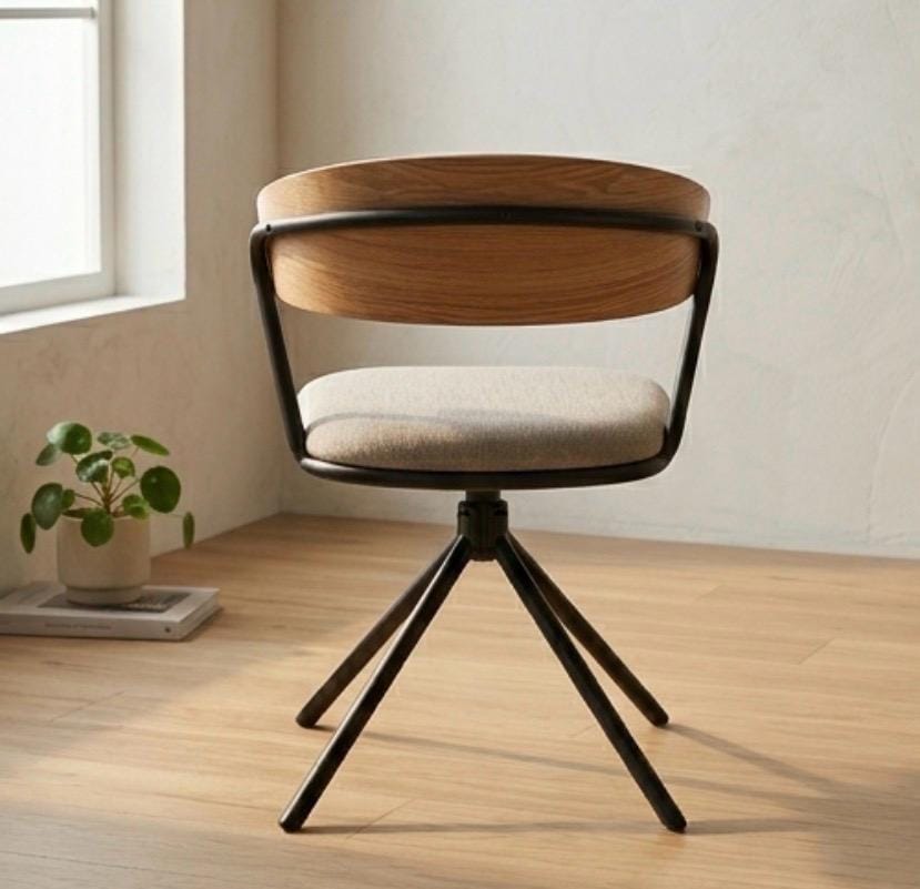 Set of 2 Black Dining Chairs | 33.4" Height | Dining Room Seat | Industrial Style