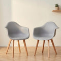 Set of 2 Gray Accent Chairs | 32.3" Height | Living Room Chair | Mid Century Style