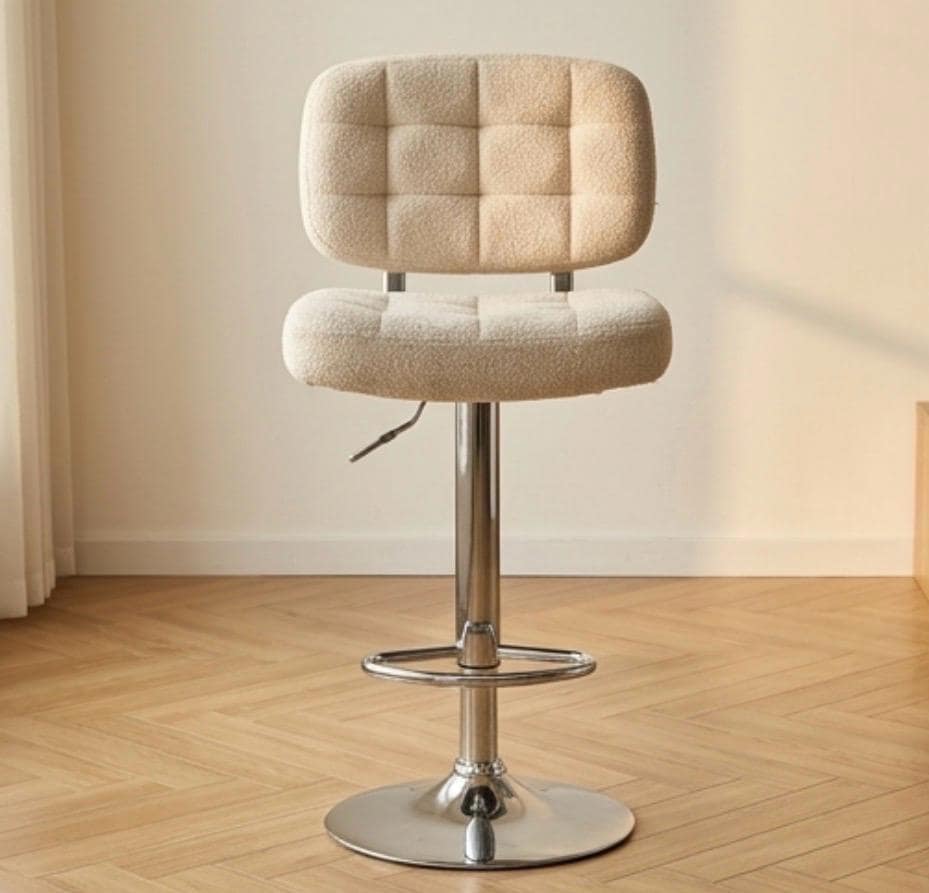 Gray Tufted Bar Stool | 34