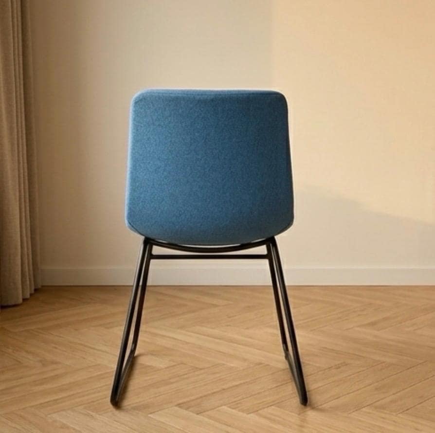 Set of 2 Blue Dining Chairs | 19.7" Height | Dining Room Seat | Minimalist Style