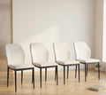 Set of 4 White Dining Chairs | 35" Height | Dining Room Seat | Minimalist Style