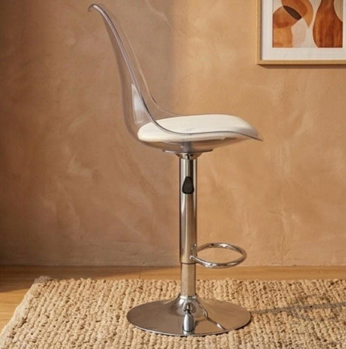 Clear Swivel Bar Stool | 31.5" Height | Home Bar Chair | Modern Style