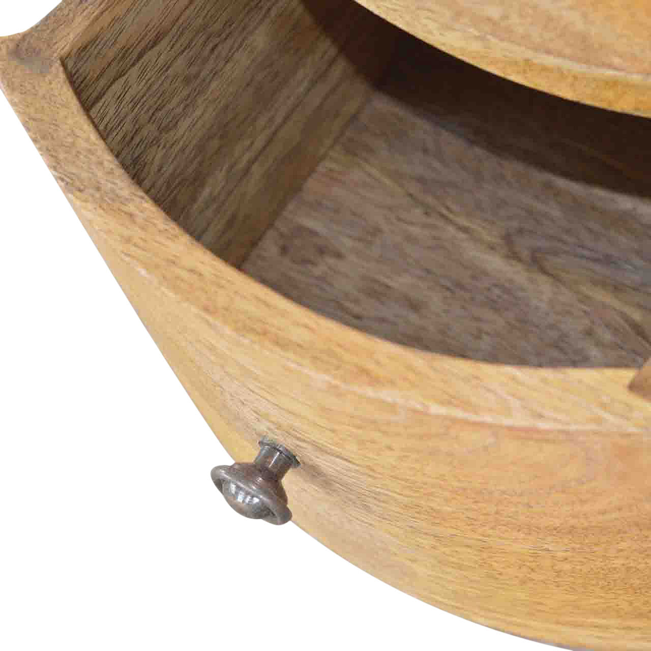 Commode Tambour Ronde 3 Tiroirs Finition Chêne