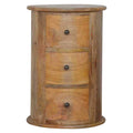 Commode Tambour Ronde 3 Tiroirs Finition Chêne