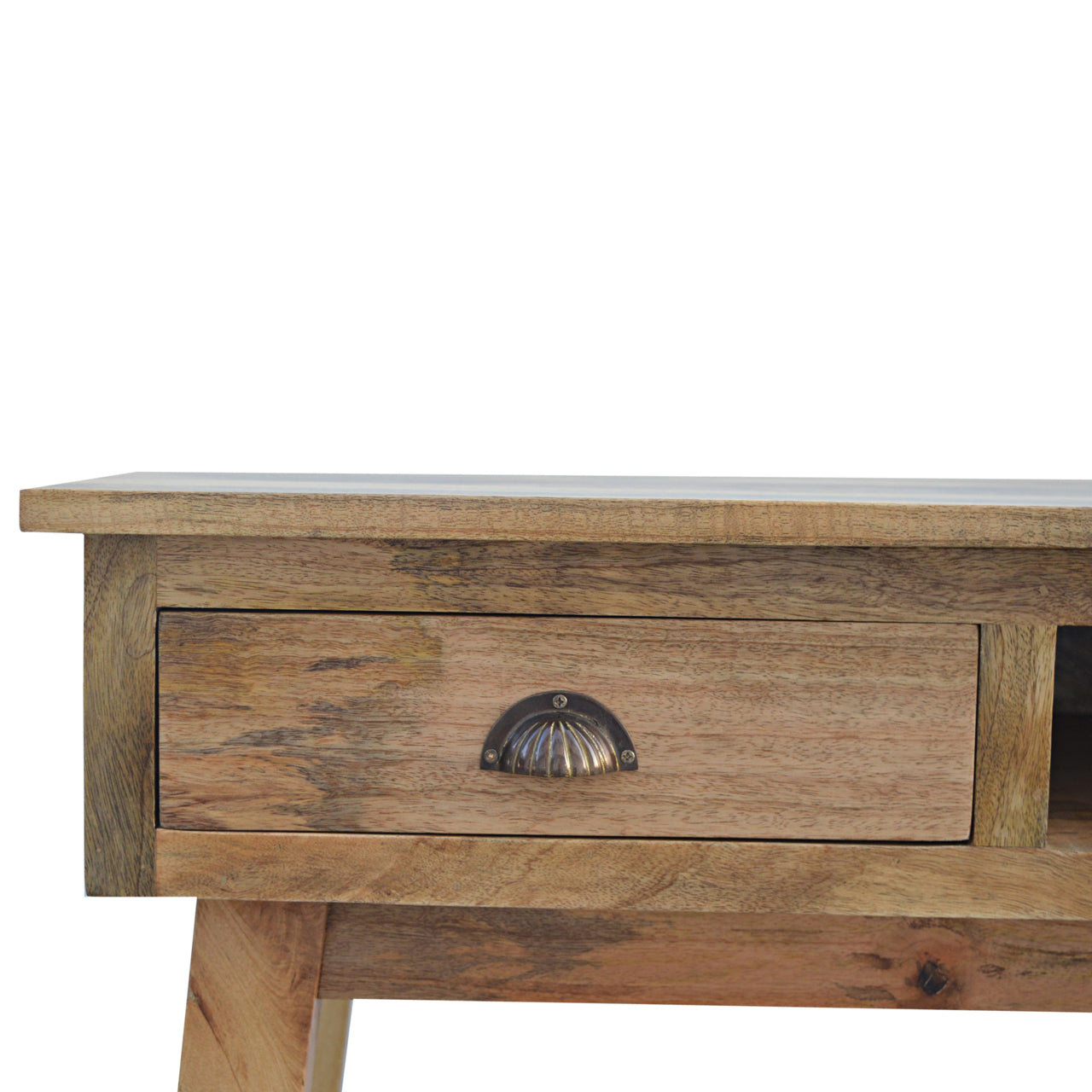 Bureau 2 Tiroirs Poignées Coquillage Chêne