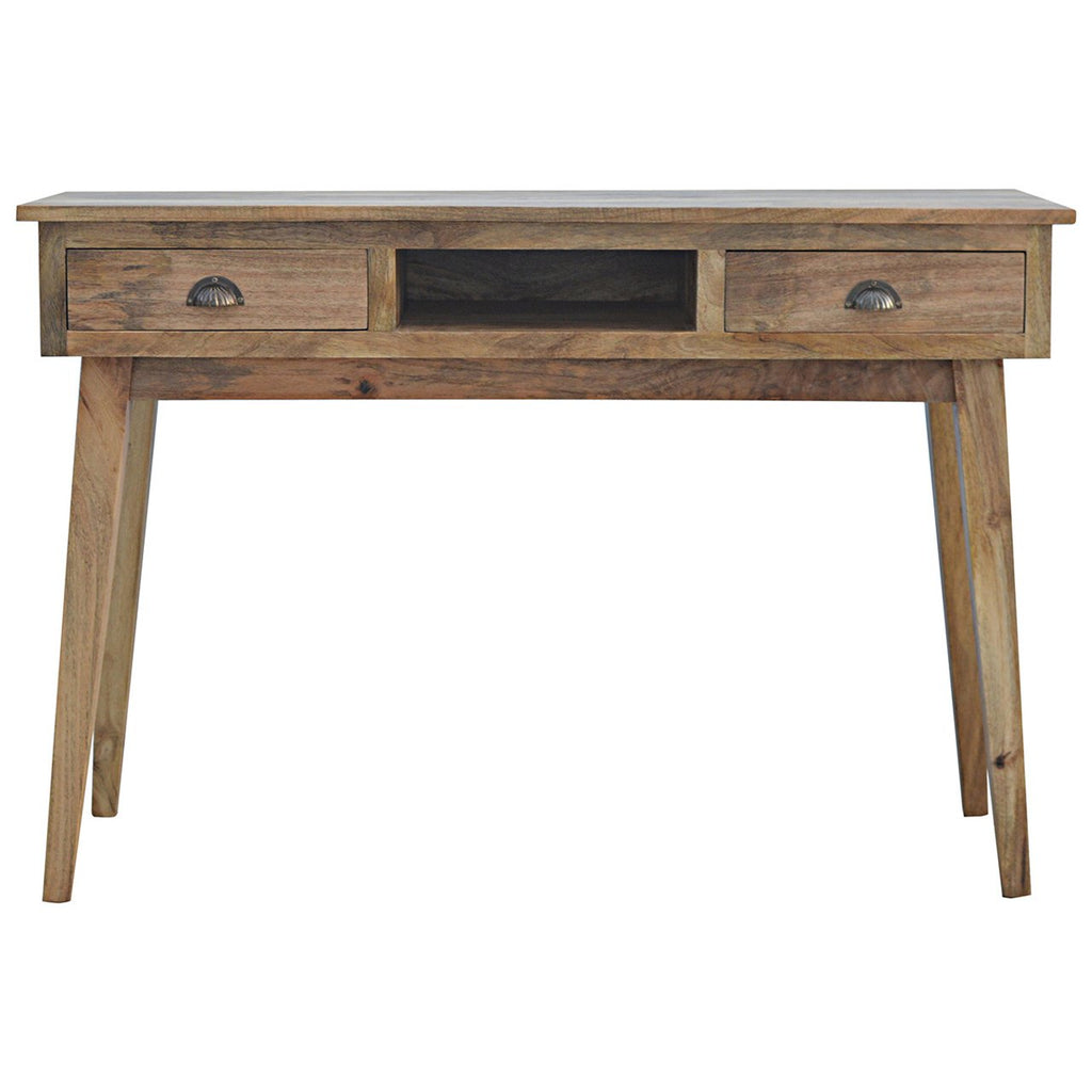Bureau 2 Tiroirs Poignées Coquillage Chêne