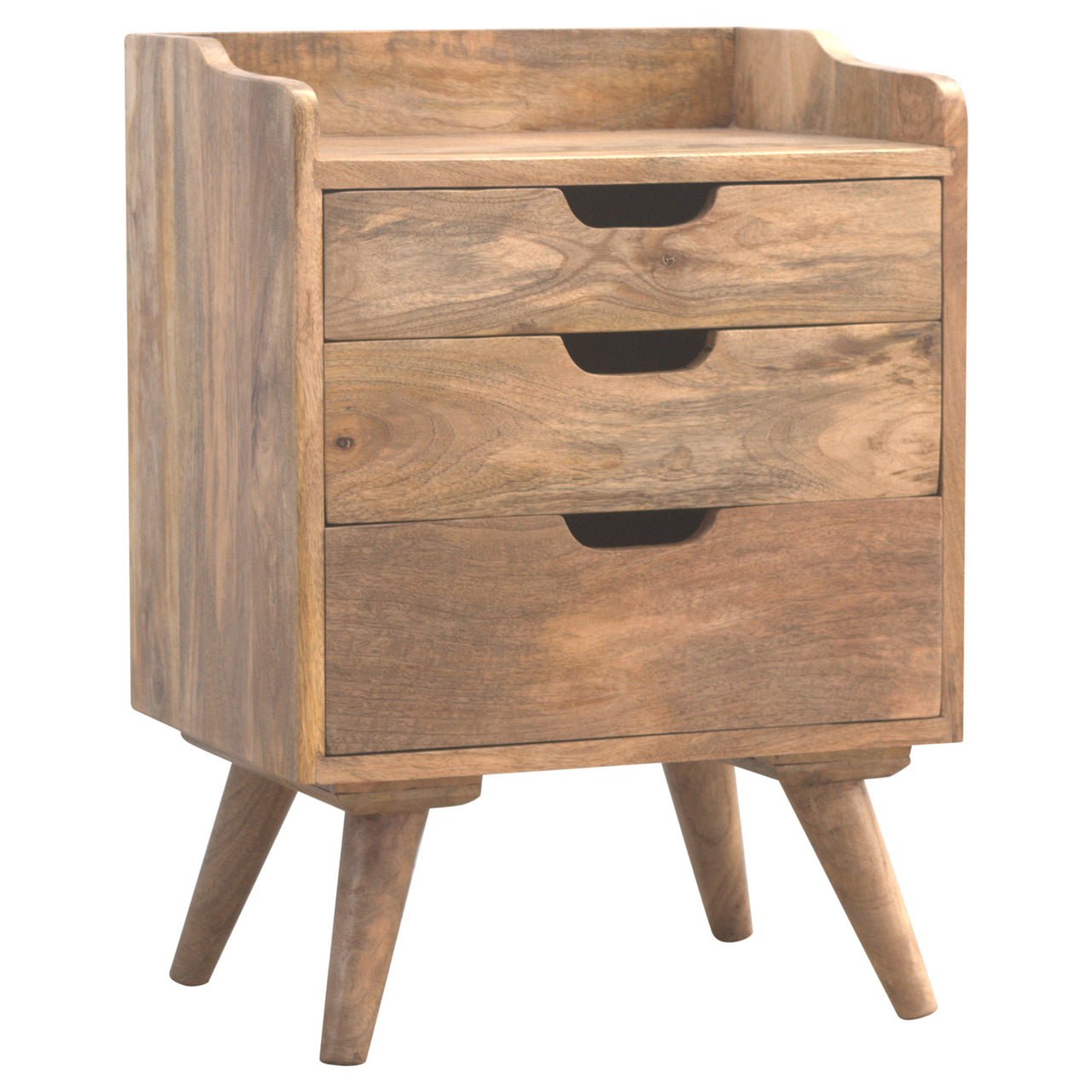 Table de Chevet 3 Tiroirs Dosseret Finition Chêne