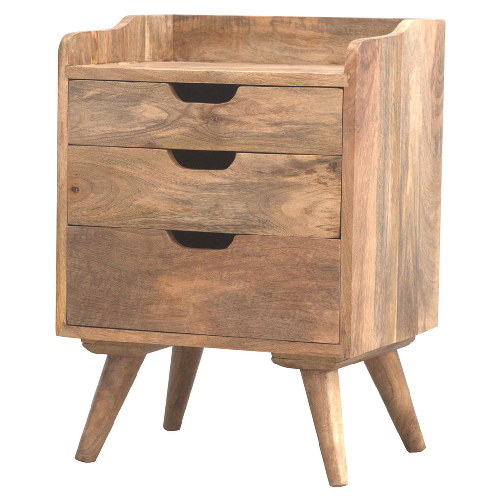 Table de Chevet 3 Tiroirs Dosseret Finition Chêne