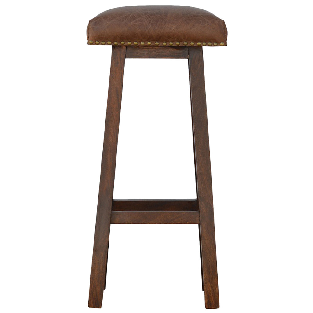 Tabouret buffle laiton cuir