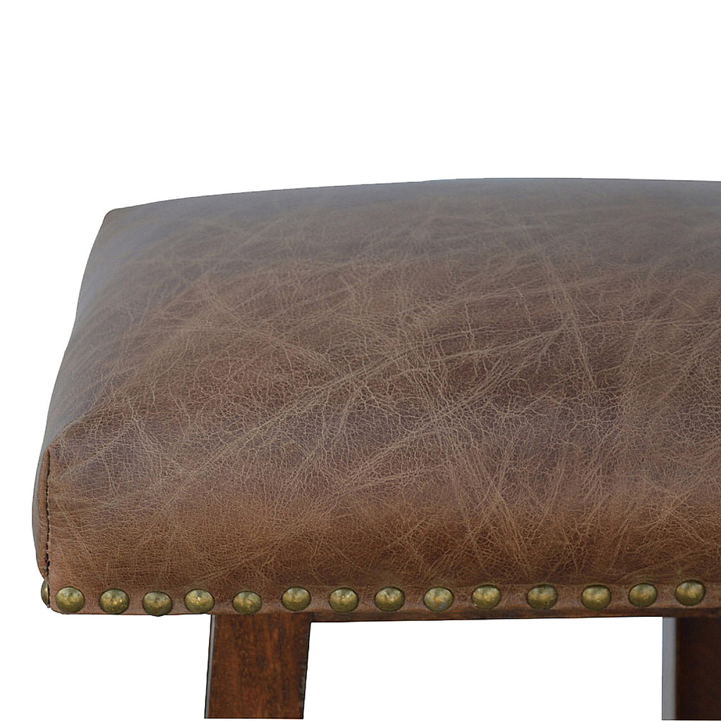 Tabouret buffle laiton cuir
