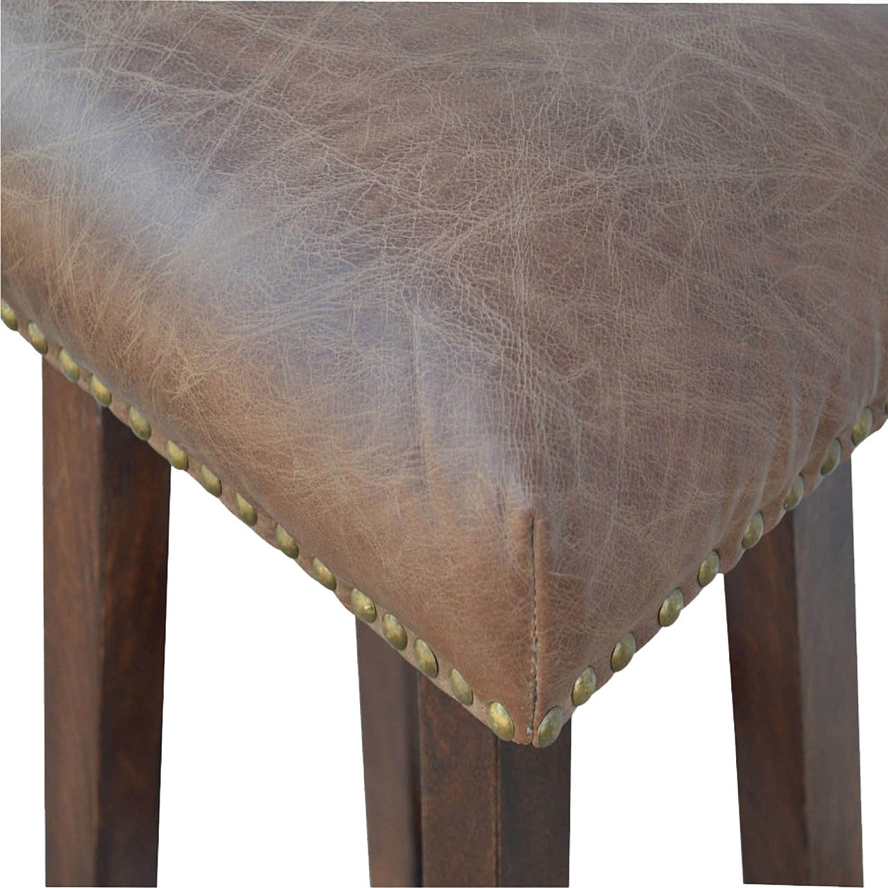 Tabouret buffle laiton cuir
