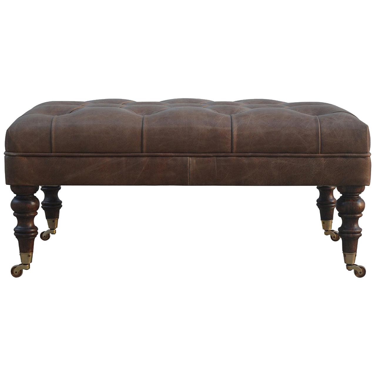 Pouf buffle cuir