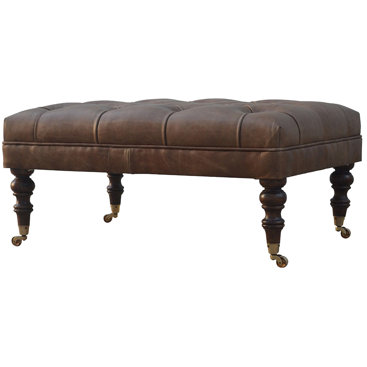 Pouf buffle cuir