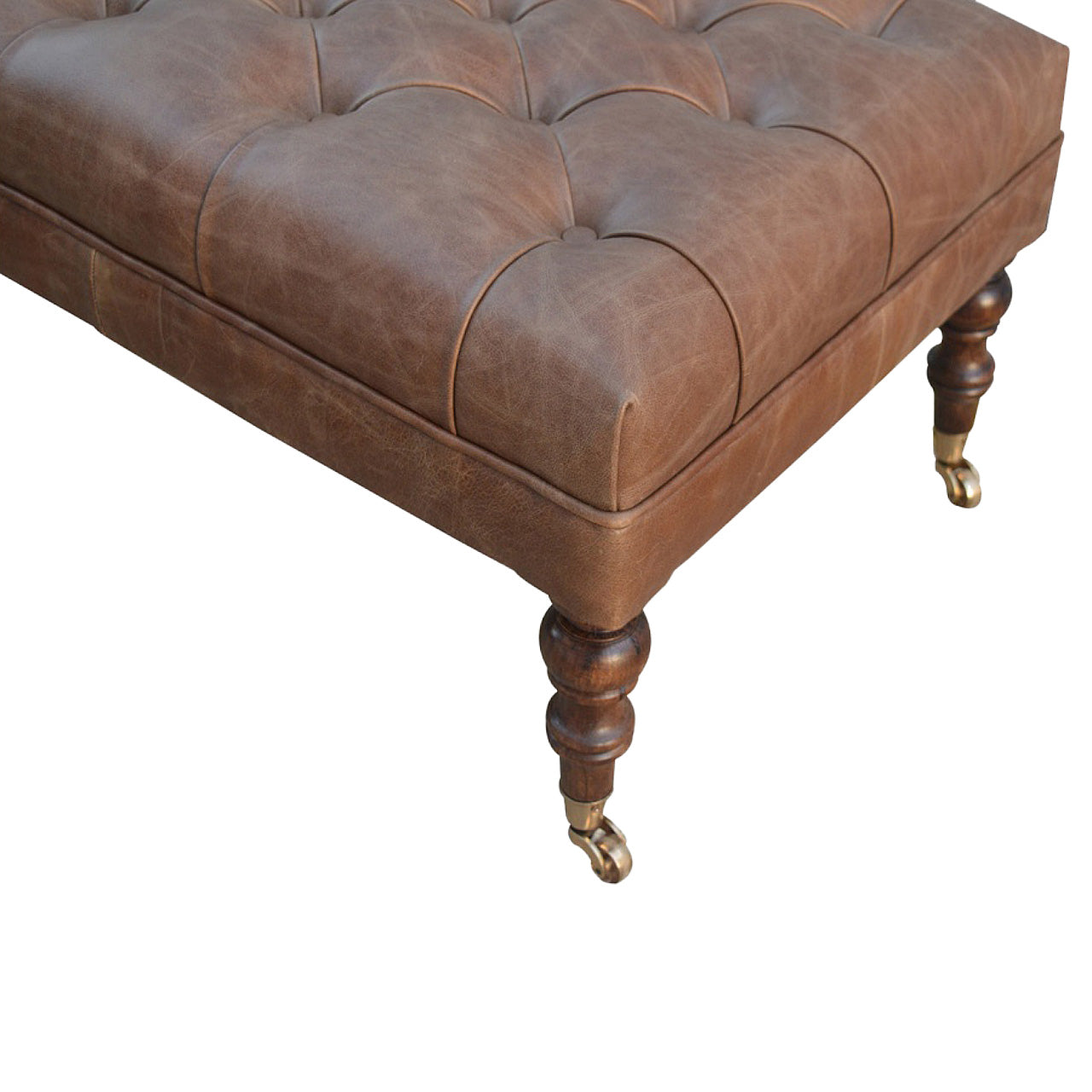 Pouf buffle cuir