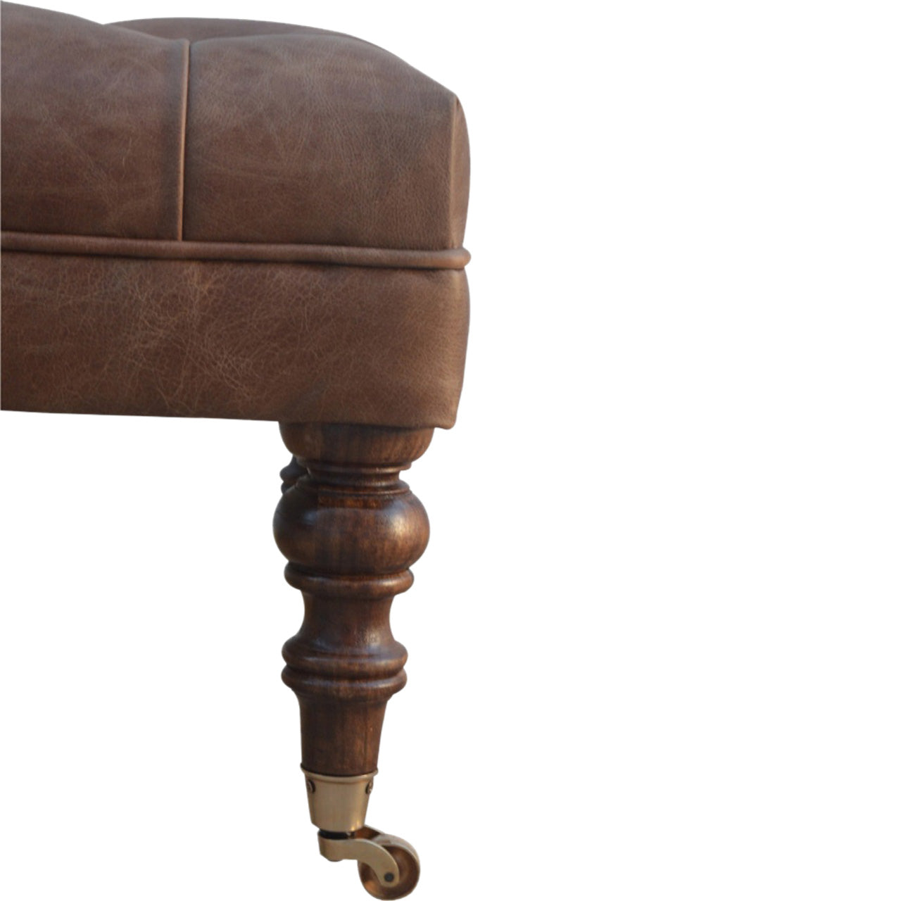 Pouf buffle cuir