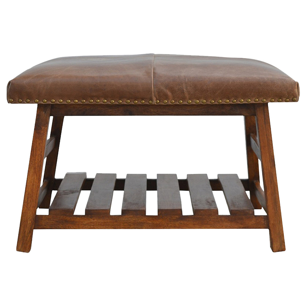 Tabouret buffle carré Foot