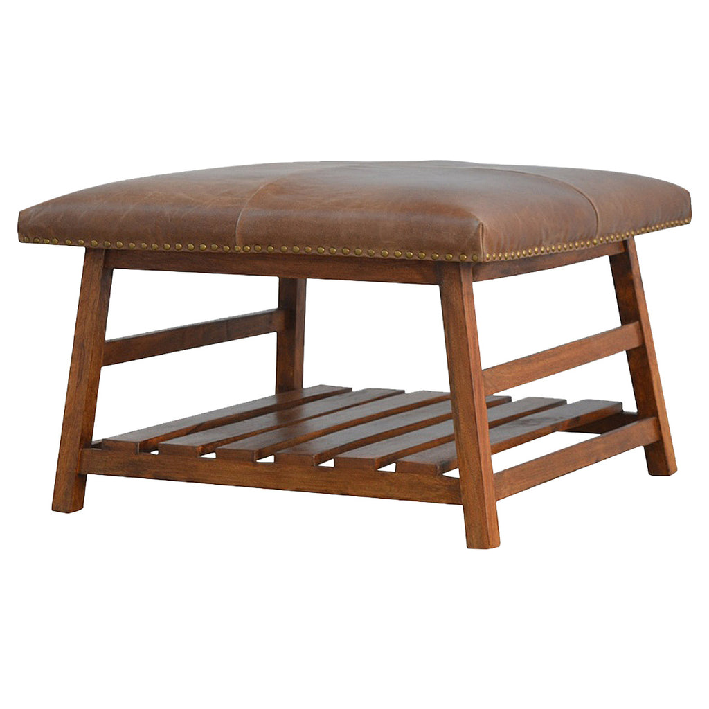 Tabouret buffle carré Foot
