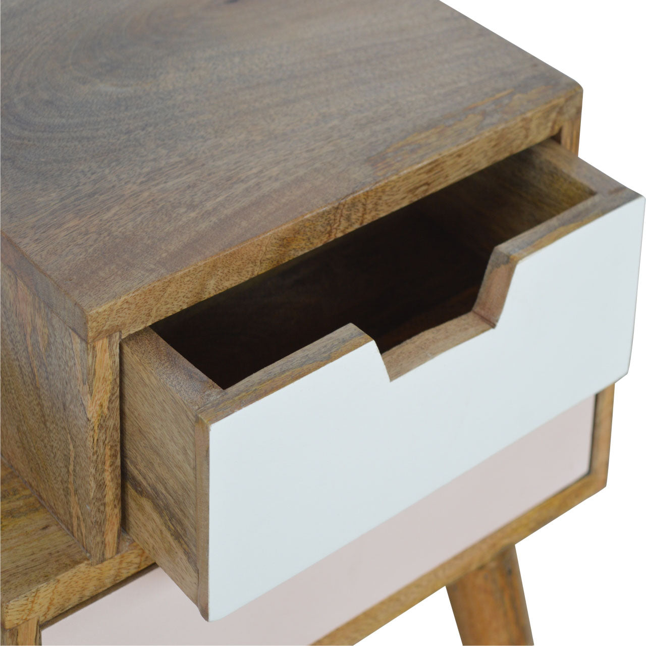 Table de chevet Rose poudré & blanc multi