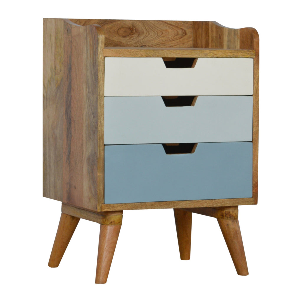 Table de chevet bleu & blanc Gradient