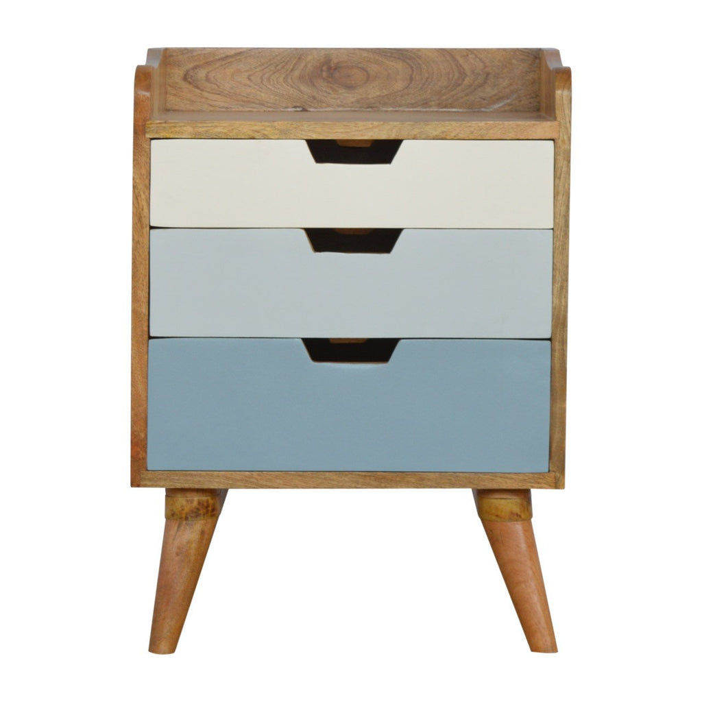 Table de chevet bleu & blanc Gradient