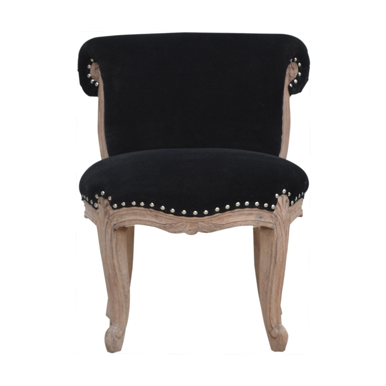 Chaise noir velours clouté
